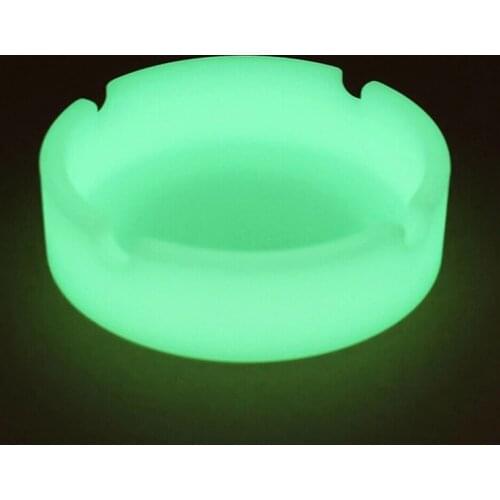Glowing In the Darkness Silicone Ashtray Portable Round Cigarette Ash Tray Holder Foldable Eco-Friendly Soft Cenicero Luminous