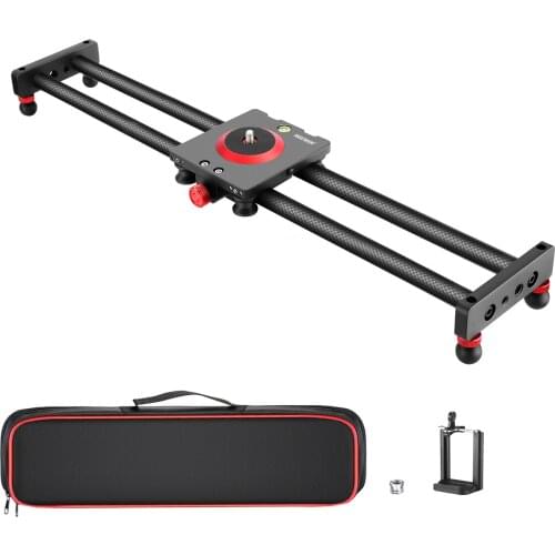 Neewer Camera Slider Carbon Fiber Dolly Rail,19.7''/50cm with 4 Bearings For iPhone & Android Cell Phones and Mirrorless Cameras