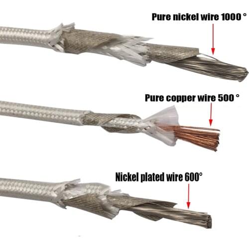 5M Mica High Temperature Cable GN500 Degree Pure Copper Core Mica Wrapping Braided Fire-resistant Microwave Heating Wire