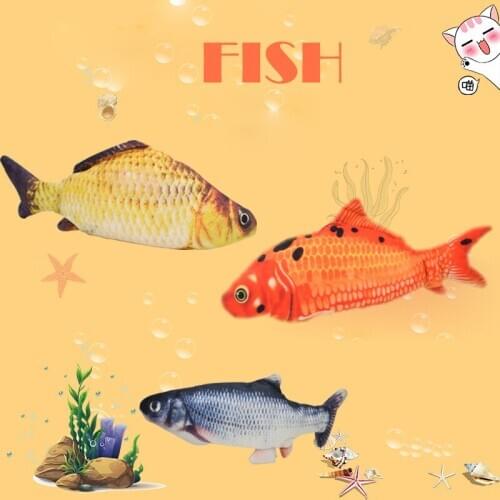 Creative Electronic Pet Cat Toys USB Charging 5 Type Interactive Simulation Bouncing Fish Toys For Cats Dogs Chew Toy Supplies