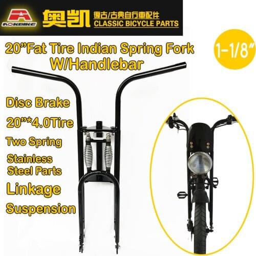 Lowrider Fork Integrate Fork With Handlebar Disc Brake Mount Fat Tire 20"x 4“ Tire Fork Stainless Steel Parts Bike Components