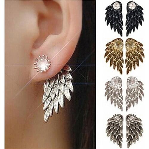 Creative Angel Wing Stud Earrings For Women Fashion Gothic Alloy Stud Earring Wedding Jewelry Vinage Womens Earring