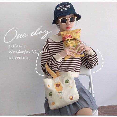 Women Top-handle Bags Canvas Bag Embroidered Handbag Bolso Mujer Handbags