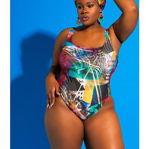 Plus Size One Piece Swimsuit Women 2021 New Lage Size 4xl Print Monokini Bandage Bathing Suit Solid Plus Xxxl Sexy Swimsuit