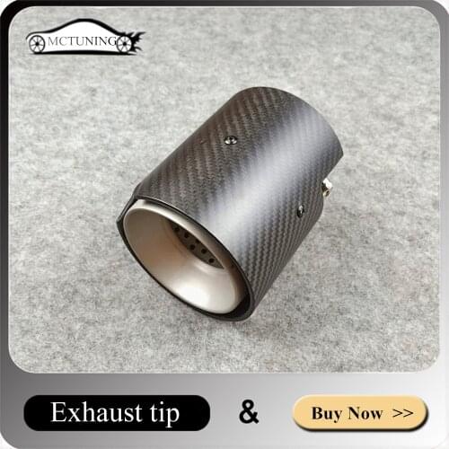 1 Piece M Performance Exhaust Tips Matte Carbon Fiber + Matte Stainless Steel For M2 M3 M4 M135i M140i M235i M240i M335i