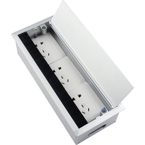 1Pcs Socket Cable Box Flip Aluminum Alloy Desktop Cable Box Socket Box For Office Desk USB Socket Hidden Box Wire Hole Covers