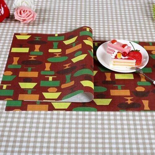1Pcs Pattern Kitchen Placemat Cotton Linen Flower Pad Dining Table Mats Coaster Bowl Cup Mat 45*30 cm Home Decor