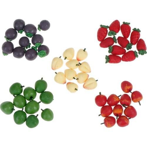 10Pcs 1/12 Miniature Simulation Dollhouse Vegetable Fruit Food Kitchen Garden Decor Accessories Children Pretend Play Toys