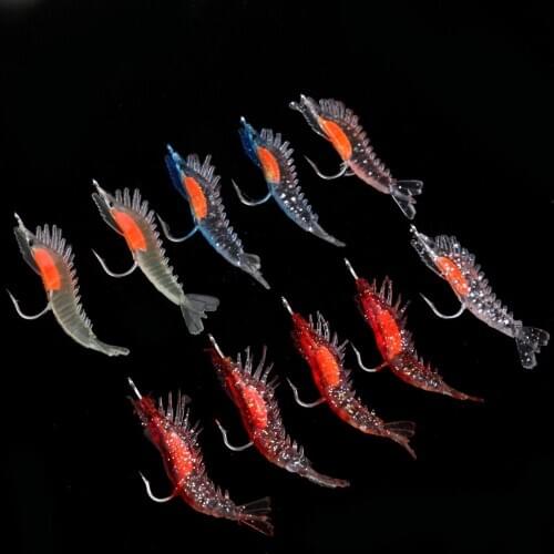 10pcs Shrimp Fishing Lures Soft Lobster Baits Sea Fishing Bionic Baits