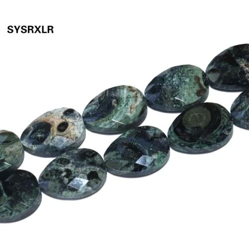 13 * 18mm Natural Faceted Green Malachite Kambaba Beads Water Drop Beads For Jewelry Making DIY Bracelet Earring Accessories