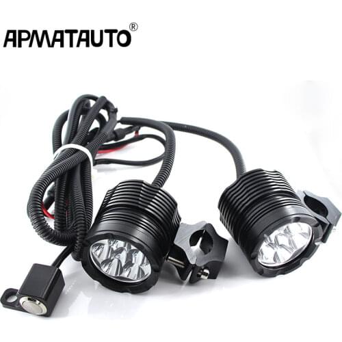 2X Plug&Play Motorcycle Headlights 18000LM 12V FOR XML-T6 chips Moto led Driving Spotlights Motorcycle headlamp spot head lights