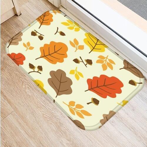 40x60cm Cute Diy Print Floor Mat Bathroom Ground Mat Slip Door Bath Pad Rug Living Room Kitchen Carpet Home Decor Leaf