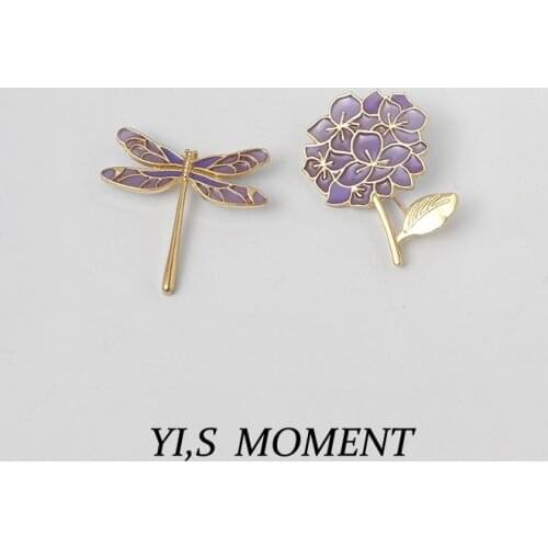 Lilac Dragonfly Brooch female personality exquisite small PIN BROOCH BADGE clothing decoration