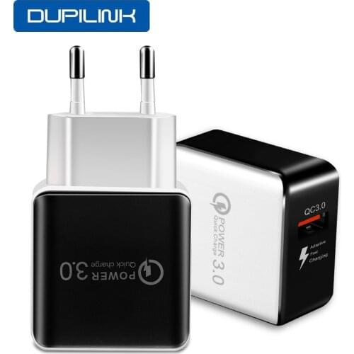 DUPILINK 5V 3A Quick Charge QC 3.0 USB Charger for Huawei P30 iPhone X XS MI 8 Support EU US Plug Mobile Phone Fast charger