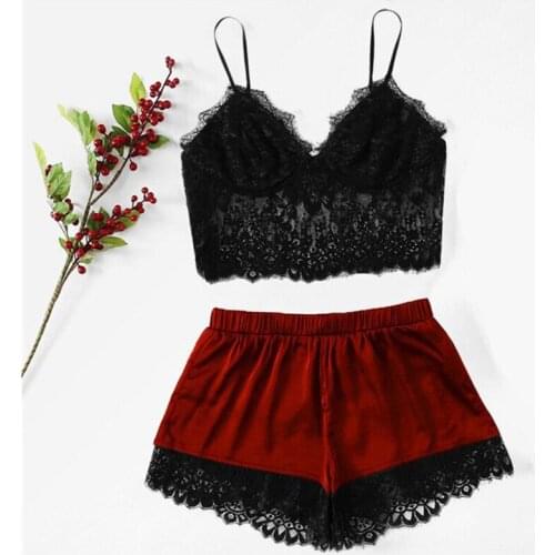 Exotic Sets Females Sexy Sling Sleepwear Lingerie Lace Nightwear Underwear Lingerie Sexy Hot Erotic Bra Pajamas Set