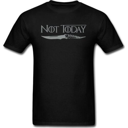 Fitted Men Tops & Tees NOT TODAY Knife Print T Shirt Fashionable T-shirts O-Neck 100% Cotton Retro Tshirt Letter