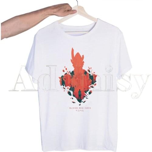 Solo Leveling Printed T Shirt Men Retro Washed Tops Tees Harajuku Tshirt Streetwear Hip Hop Male T-shirts