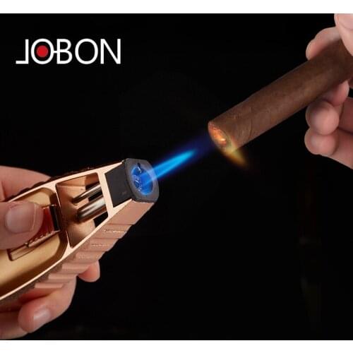 JOBON Cigar direct charging lighter windproof Blue Flame cigarette incense moxibustion outdoor barbecue igniter