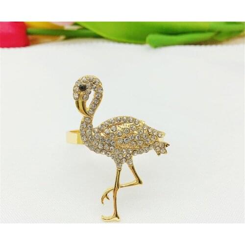 Metal imitation diamond flamingo napkin ring Three optional tabletop decorations Western food etiquette supplies