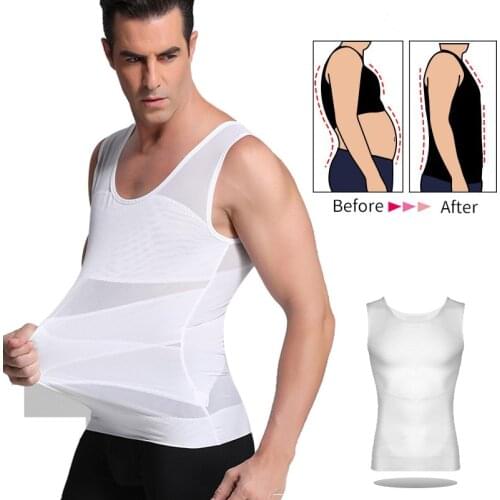 Fashion Men Slimming Shapewear Tank Body Shaper Tummy Control Corset Vest Compression Elastic Muscle Weight Loss Tank Tops