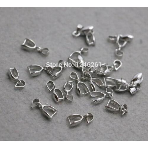10PCS Silver-plate Clip Hardware Metal Fittings for Accessory Clamp For Pendants Machining metal parts DIY Jewelry Making Design