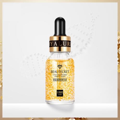 15/50/100ml 24K Gold Hyaluronic Acid Face Serum Replenishment Moisturize Shrink Pore Brighten Skin Care Lift Firming Essence