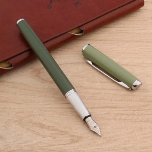 High Quality Classic New Engraved Black Metal Silver Gift Medium Nib Fountain Pen