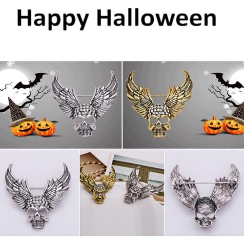 Europe and the United States new Halloween series ghost brooch skull inlaid drill pin medal matching accessories X1527