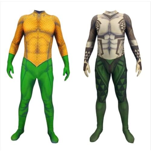 New Movie Aquaman Cosplay Costume Mera Sea Superhero Arthur Curry Orin Zentai Bodysuit Suit Jumpsuits Pendant Masquerade props