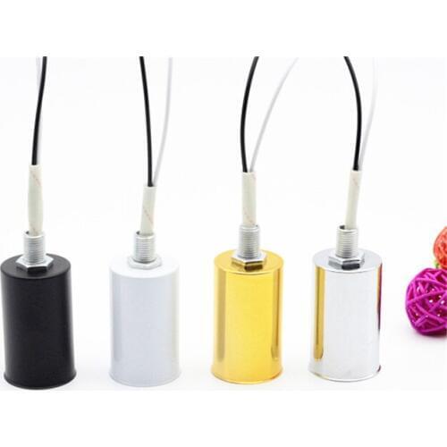 DHL 100PCS E27 E14 Lamp Base Holder Screw Ceramics Shell Bulb Light Screw Socket with wire 110V/220V DIY Lighting Accessories