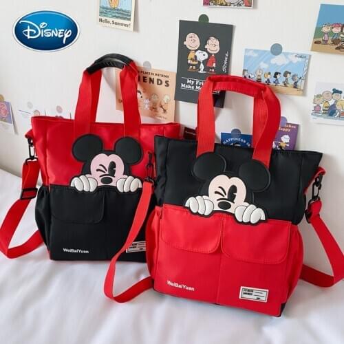 Disney Mickey mouse school tutor bag middle school student bag canvas childrens messenger shoulder bag boys girls handbags