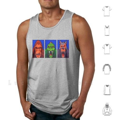 Rampage tank tops vest 100% Cotton Arcade Rampage World Tour Video Games Nintendo 64 Nintendo George Ralph Lizzie Gaming