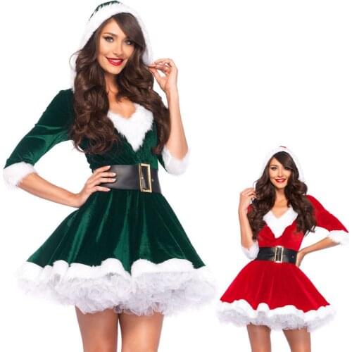 Sexy Little Elf Miss Santa Christmas Costume Xmas party Fancy Dress Outfit ZL767 MLXL