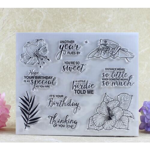 YLCS141 Flower Silicone Clear Stamps For Scrapbooking DIY Album Paper Cards Making Decoration Embossing Rubber Stamp 15x18cm