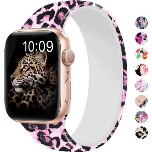 Strap for Apple Watch Band 40mm 44mm 38mm 42mm Elastic Silicone belt bracelet iWatch Apple watch series 5/4/3/SE/6 Solo Loop