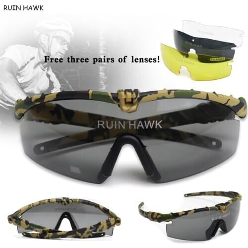 Tactical Bike Cycling Glasses Polarized Outdoor Airsoft Shooting Goggles Anti-impact Military Army Sunglasses Hiking Eyewear