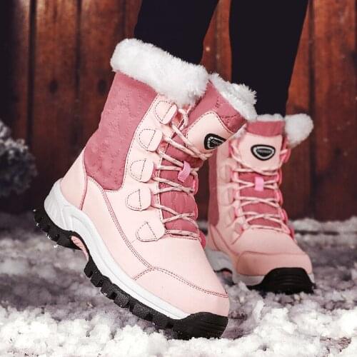 Women Boots Waterproof Winter Shoes Women Snow Boots Platform Keep Warm Ankle Winter Boots With Thick Fur Heels Botas Mujer 2021