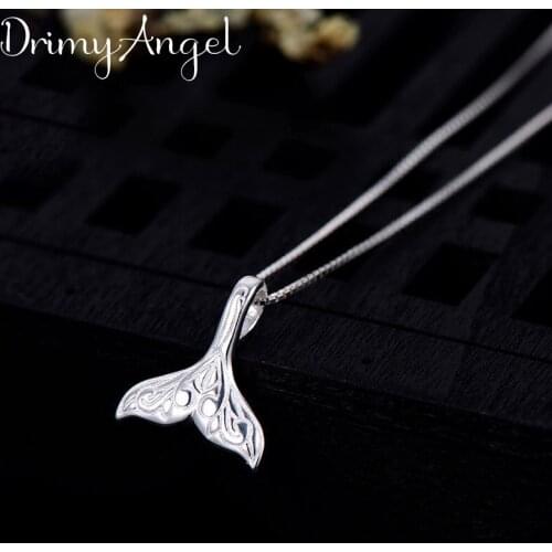 Boho Silver Color Mermaid Tail Necklaces For Women Girls Gifts Statement Charm Necklaces Pendant Collar
