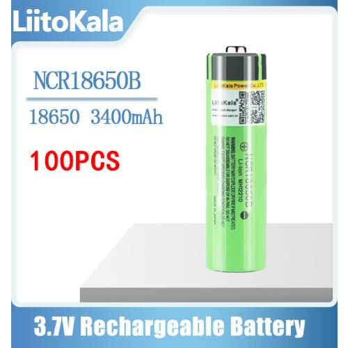 Hot 2pcs LiitoKala new original NCR18650B 34B 3.7V 18650 3400mAh rechargeable lithium battery for flashlight battery