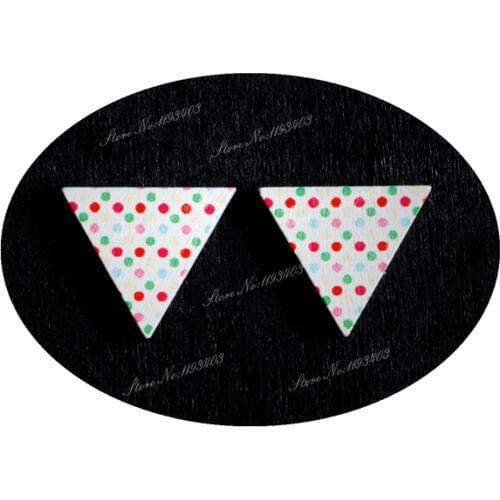 15 x 17mm Triangle Wood Laser Cut Cabochon beads to make DIY Rings, Earrings, Brooch, Necklace pendant(WJH-92)