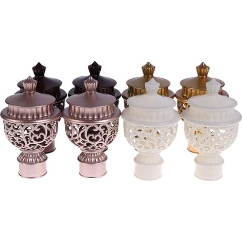 2Pcs Curtain Rod Cap Finials 66 X 115mm Plastic Vintage For 28mm Dia Rod