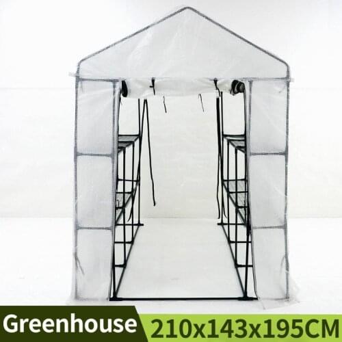 Walk-in Greenhouse White PE Plant Cover Garden Two Layers Outdoor Balcony Temperature Retaining Vegetable Sheds With Frame