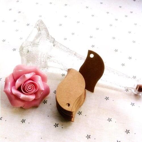 500PCS 50X30mm leaves blank tags, Kraft Paper Hang Tags,Price Labels,/ Clothing tag
