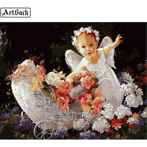 5d diy diamond painting angel baby flower landscape full square / round handmade cross stitch 3d diamond mosaic sticker crafts