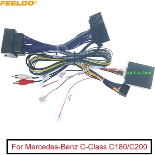 Car 6PIN Aftermarket Android Stereo Power Cable Adapter With Canbus For Mercedes Benz C-Class C180/C200(W204 facelift;11–14)