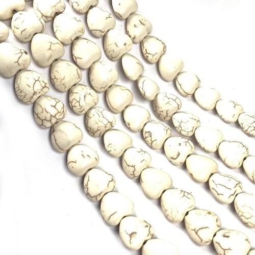 8 10 12 16 20 mm Natural White Turquoises Heart-shaped Loose Beads for Making DIY Jewelry Necklace Bracelet Accessories
