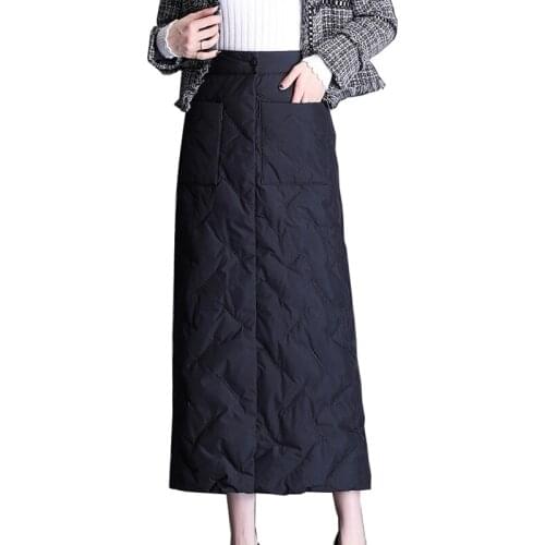 Autumn Winter Womens Clothing Fashion High Waist Skirt Slim Fit Elastic Back Belt Pocket