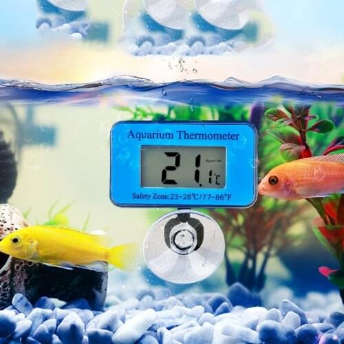 Aquarium Thermometer LCD Digital Waterproof Thermometer with Suction Cup Fish Tank Water Temperature for Fish Like Betta