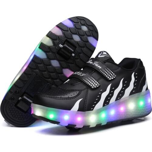 Kids Shoes with LED Lights Children Roller Skate Sneakers with Wheels glowing Led Light Up for Boys Girls Zapatillas Con Ruedas