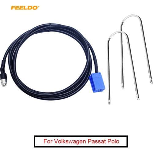 FEELDO 10Set Car Stereo Female 3.5MM Jack Aux Adapter Cable For AUDI Volkswage Passat Polo Bora with 2-Key Tool Radio Wire #5733